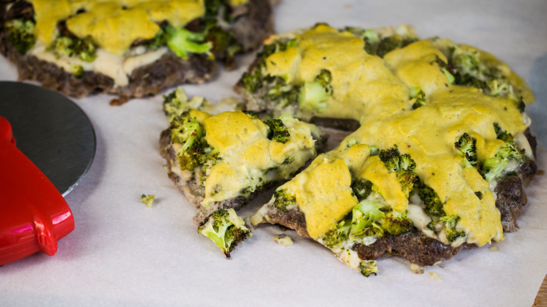 Cheesy Broccoli Meatza Perfect Keto
