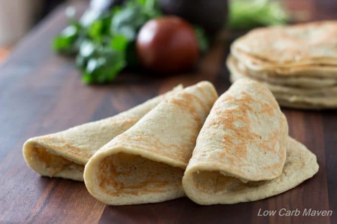 low-carb tortillas: folded tortillas