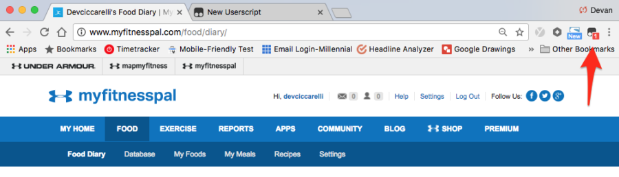 myfitnesspal track net carbs