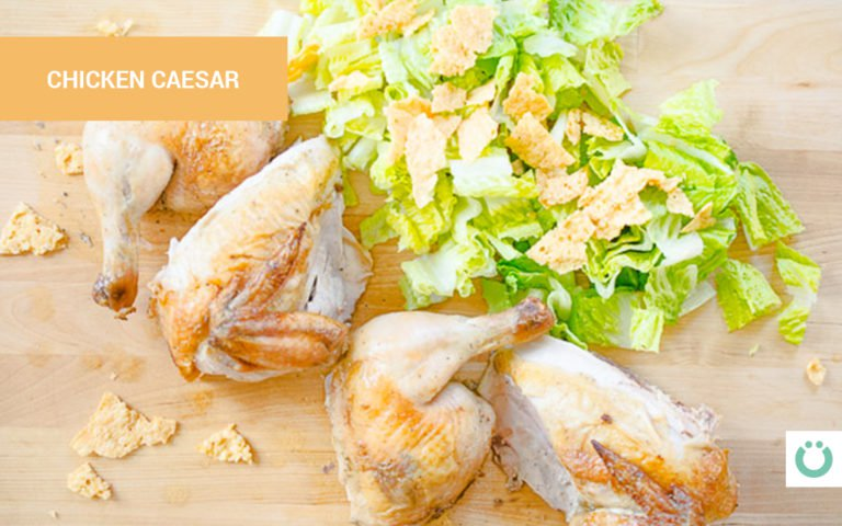 Keto side dishes: Chicken Caesar salad