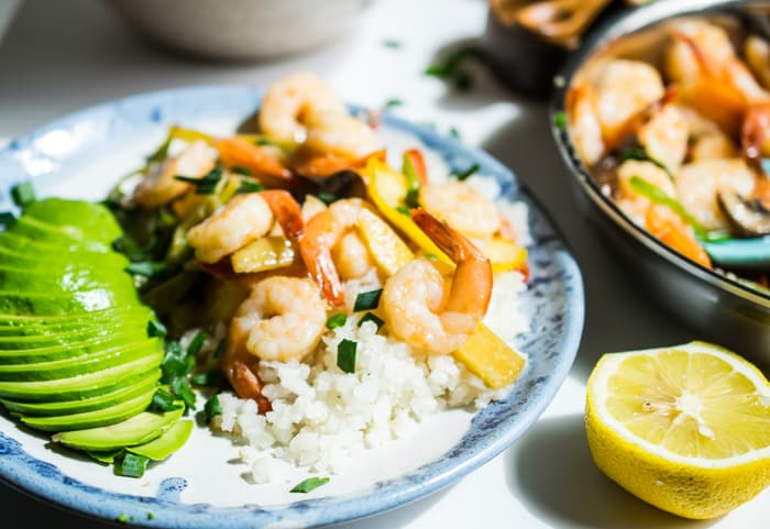 Savory Shrimp Keto Stir Fry With Cauliflower Rice Perfect Keto