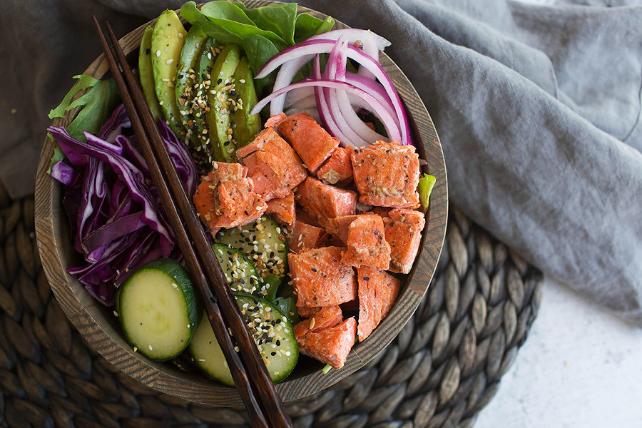 Spicy Ginger Salmon Buddha Bowl