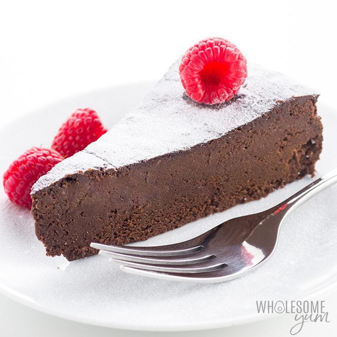 Fudgy flourless chocolate keto cake recipe