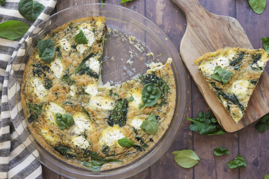 Spinach, Mushroom, and Goat Cheese Quiche