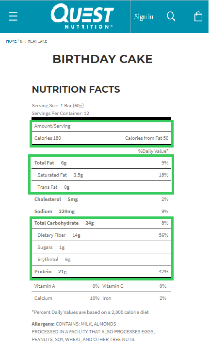 Low Carb Protein Bar: Quest Birthday Cake