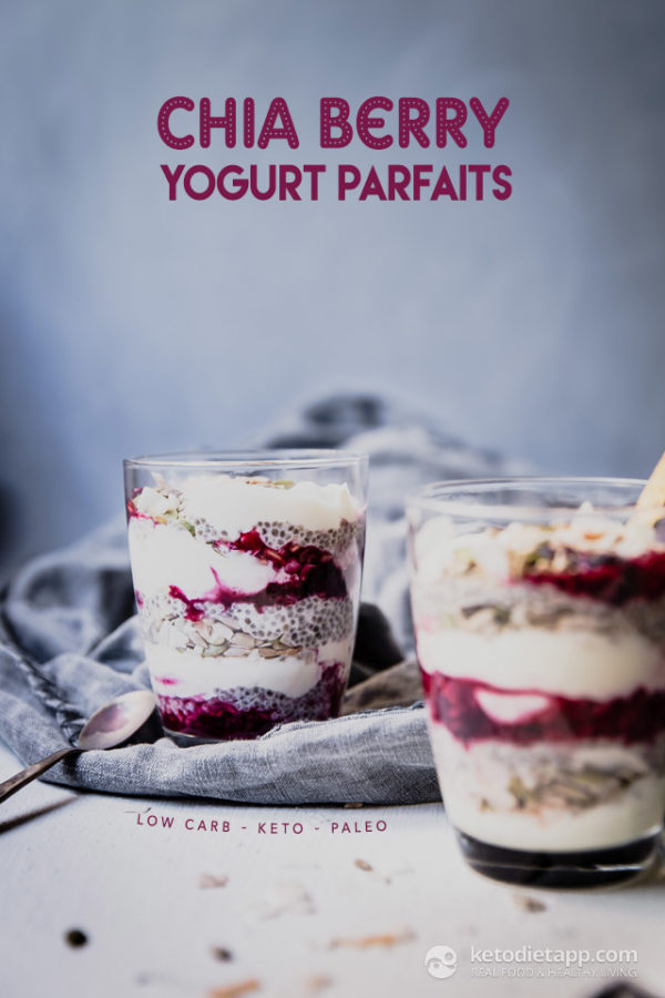 keto breakfast no eggs: chia berry yogurt parfaits