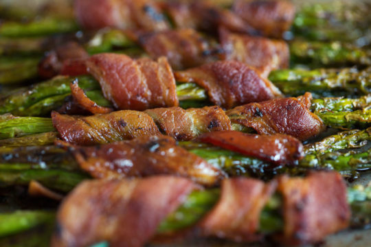 Bacon-wrapped asparagus