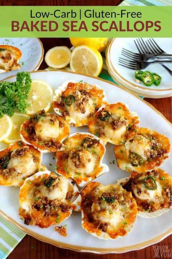 Keto appetizers: sea scallops