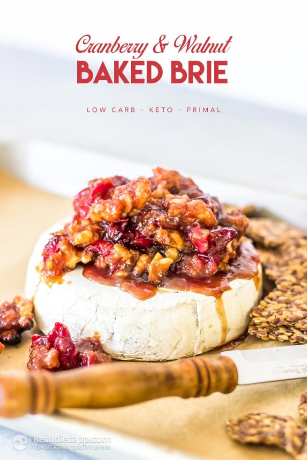 Keto appetizers: cranberry baked brie