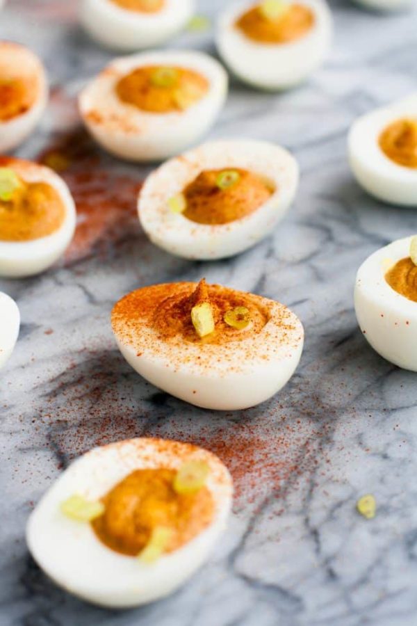 Keto appetizers: deviled eggs