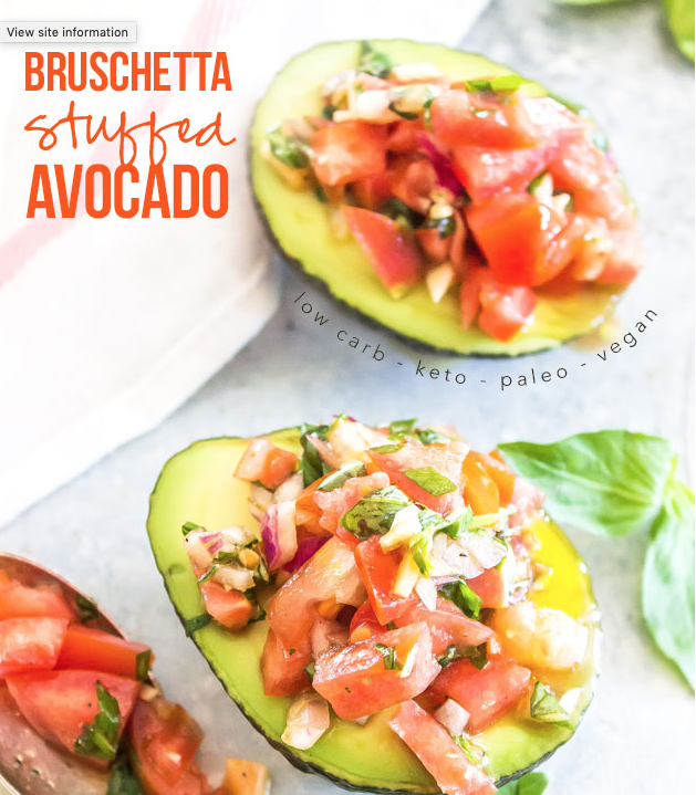 Bruschetta Stuffed Keto Avocado Recipe