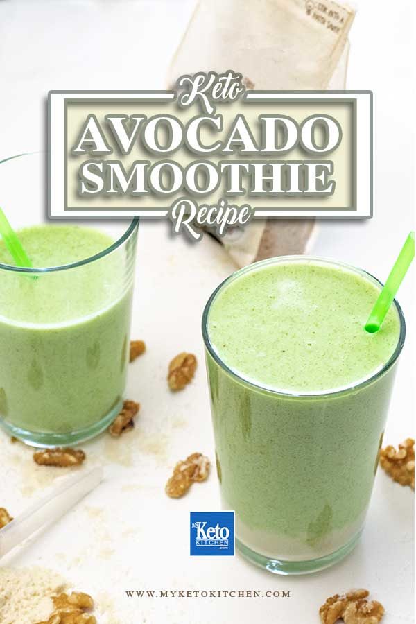 Keto Avocado Smoothie with Walnuts and Collagen