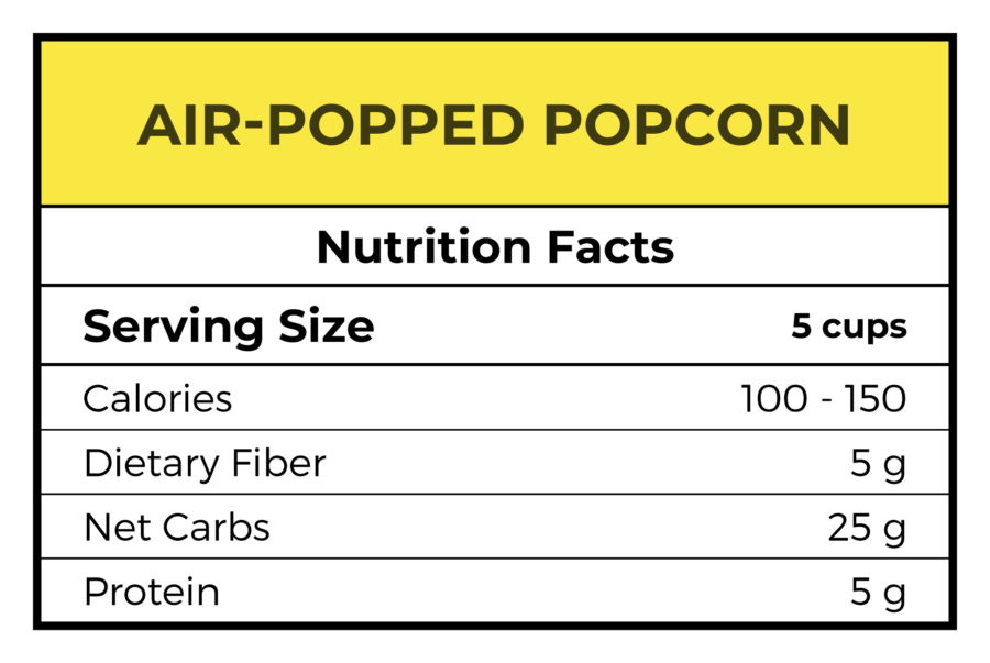 5 cups air popped popcorn