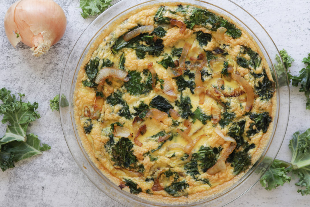 LowCarb Caramelized Onion and Kale Frittata Perfect Keto