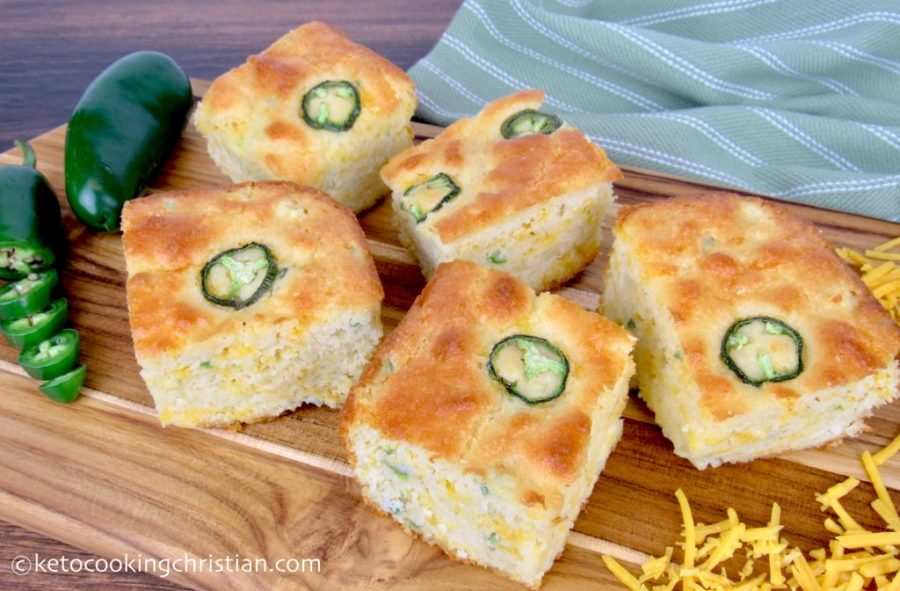 Keto Cheddar Jalapeno “Cornbread”