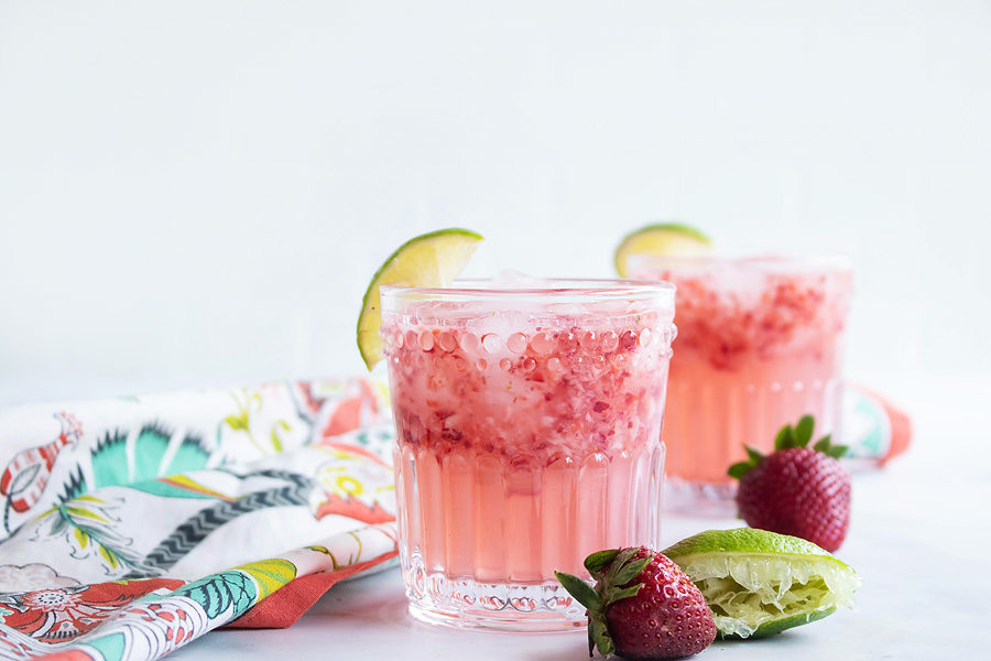 keto strawberry peach margarita