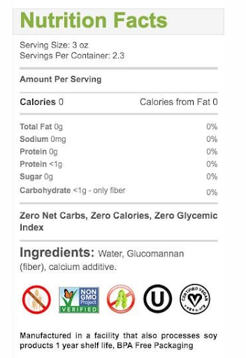 Shirataki Yam Noodles Nutrition Facts Besto Blog