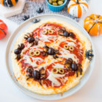 Halloween spider pizzas