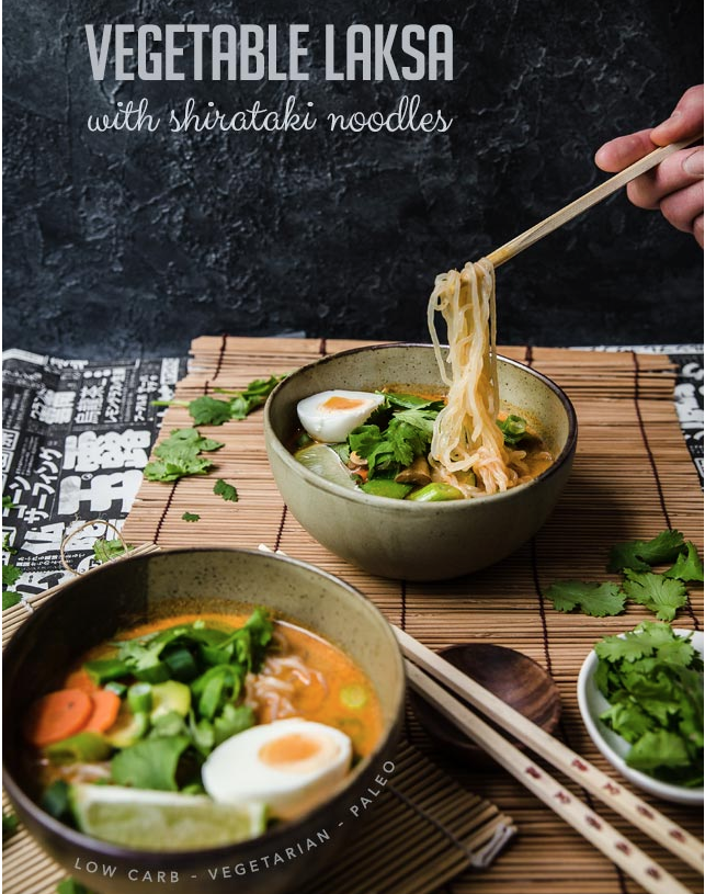 Low-Carb Vegetable Laksa with Shirataki Noodles