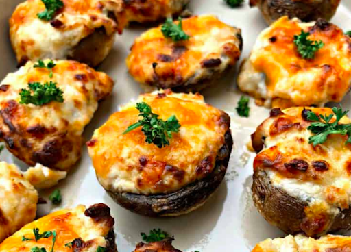 Three Cheese Stuffed Mushrooms