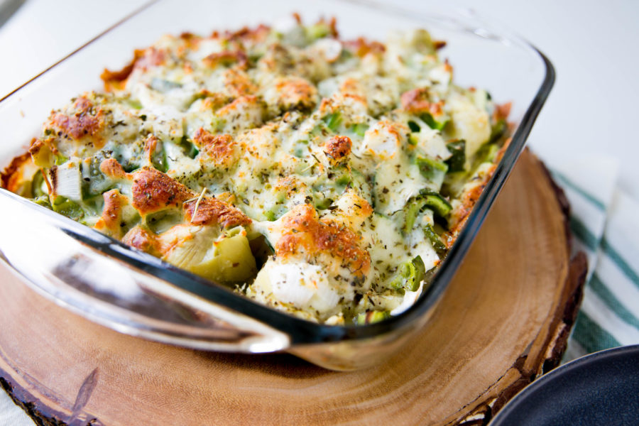 baked Italian chicken and vegetables