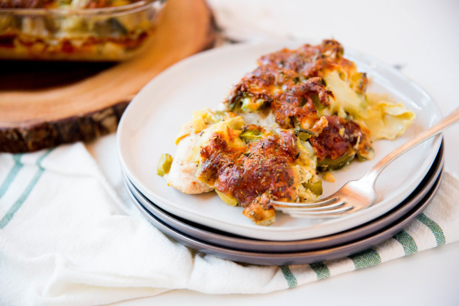 baked Italian chicken and vegetables