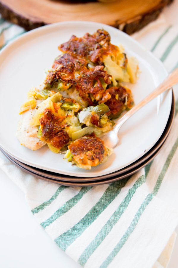 baked Italian chicken and vegetables