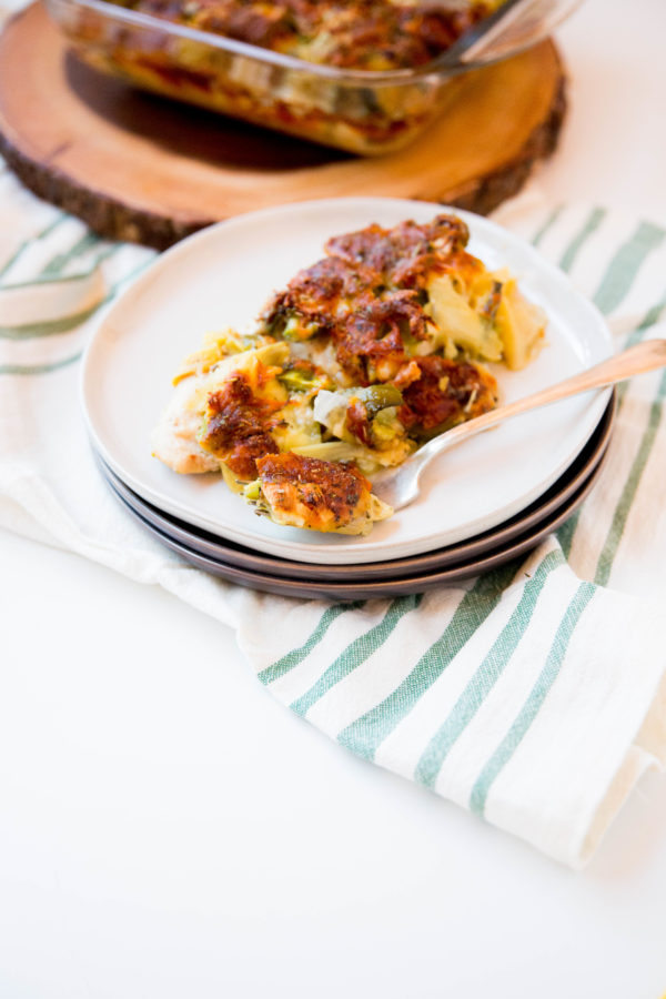 baked Italian chicken and vegetables