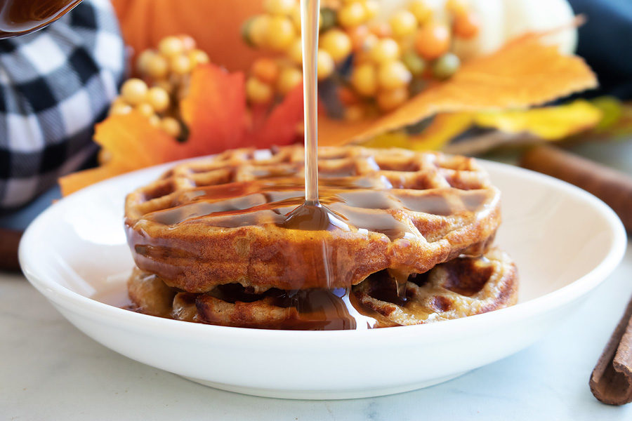 salted caramel pumpkin chaffles