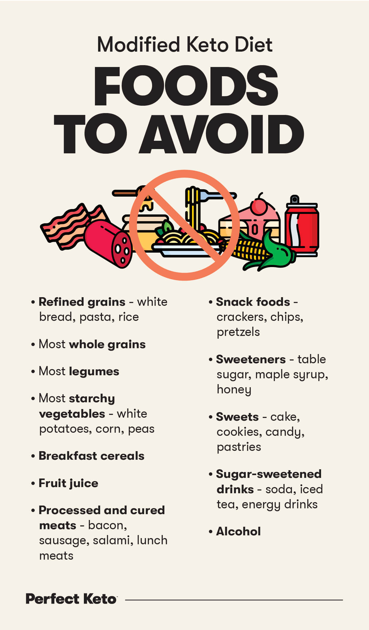 foods to avoid in modified keto