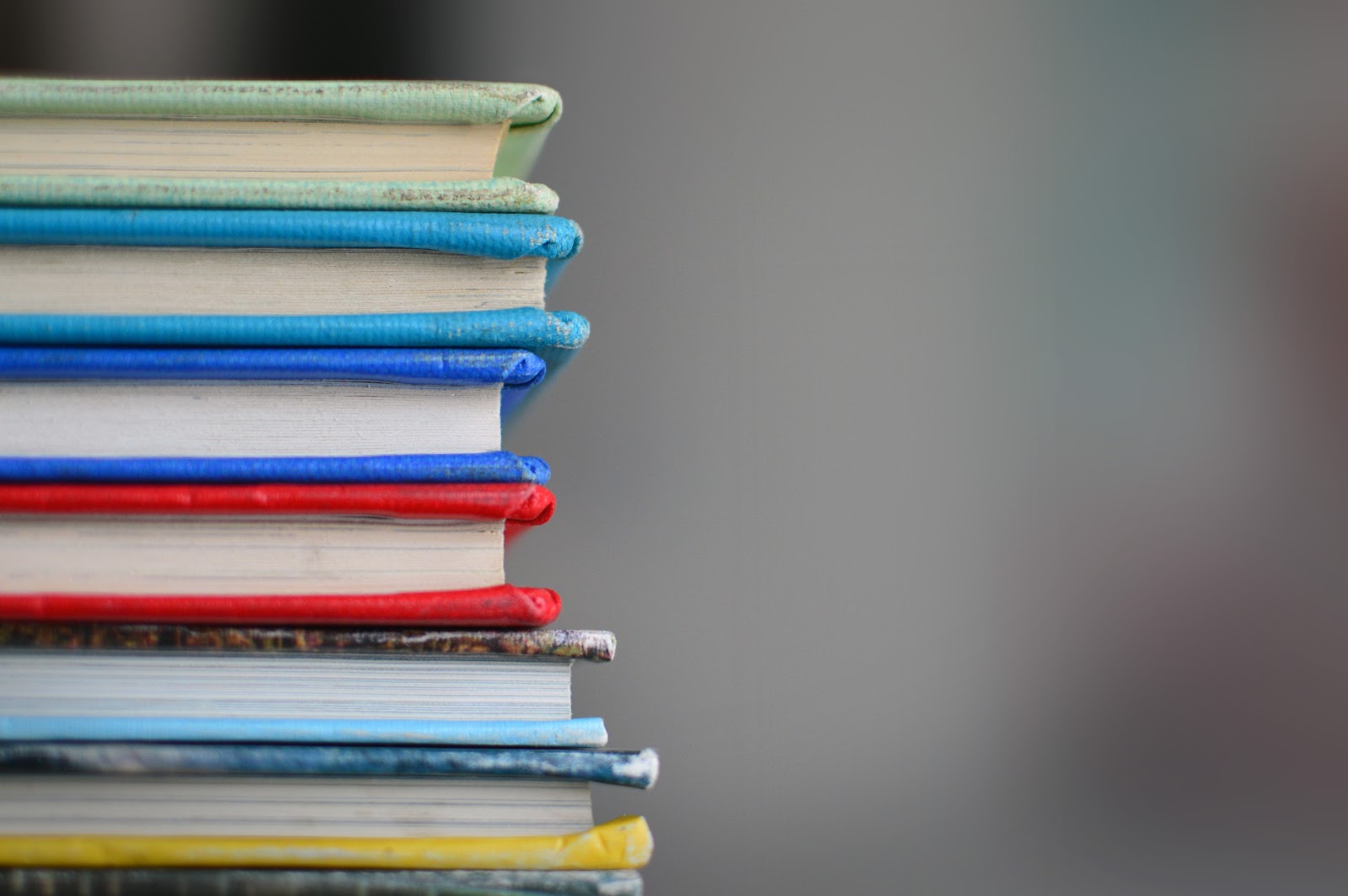 Keto lifestyle: Stack of different colored books