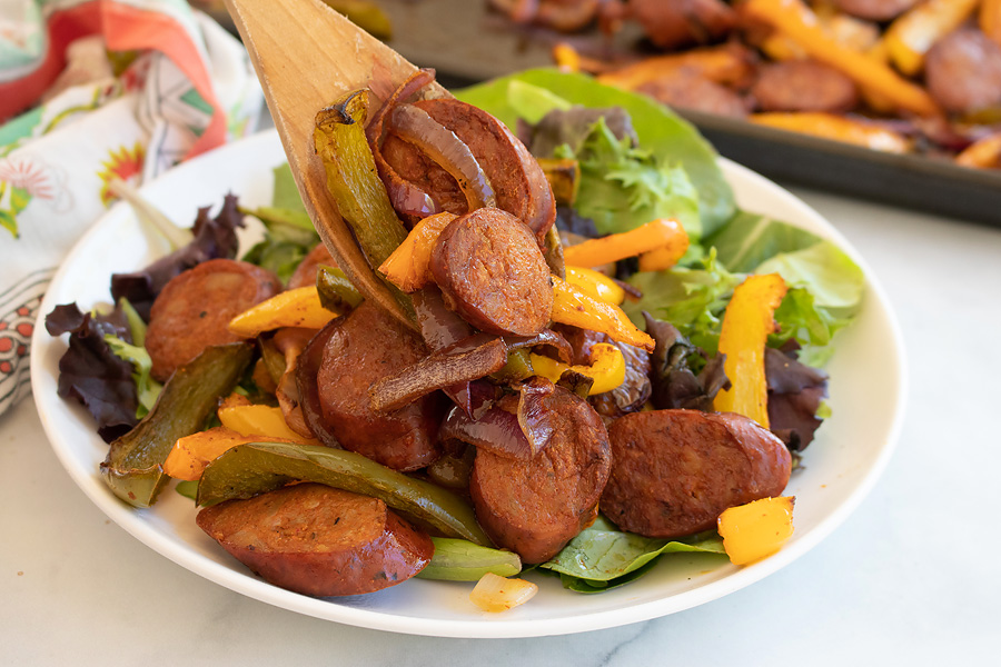 Meal prep ideas: Sheet pan sausage and peppers