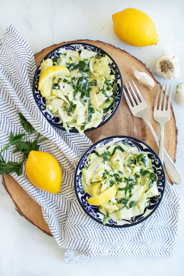 garlic lemon zucchini pasta